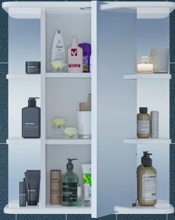 Зеркальный шкаф с подсветкой СанТа Герда 101042 60см фацет белый